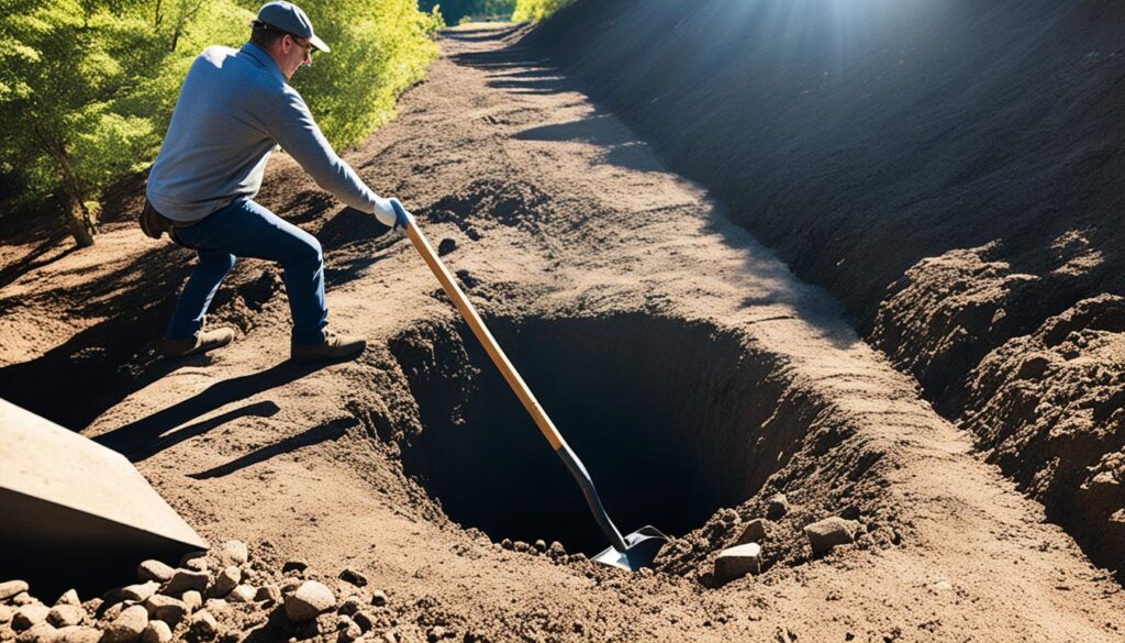 digging trenches